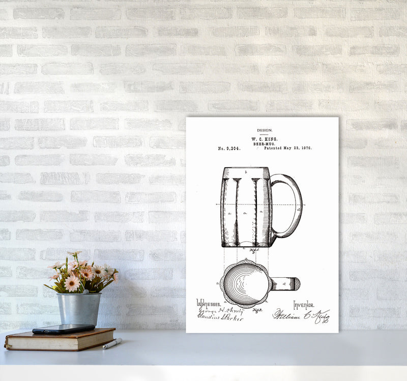 Beer Mug Patent 2 Art Print by Jason Stanley A2 Black Frame