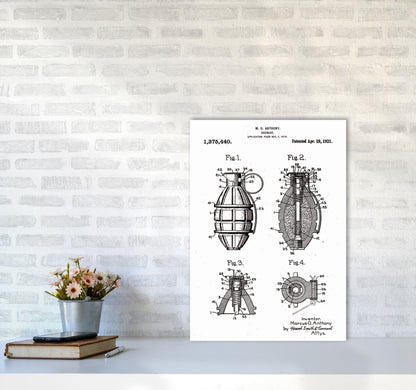 Grenade Patent Art Print by Jason Stanley A2 Black Frame