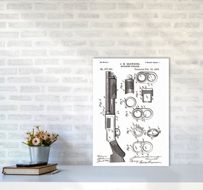 Shotgun Patent Art Print by Jason Stanley A2 Black Frame