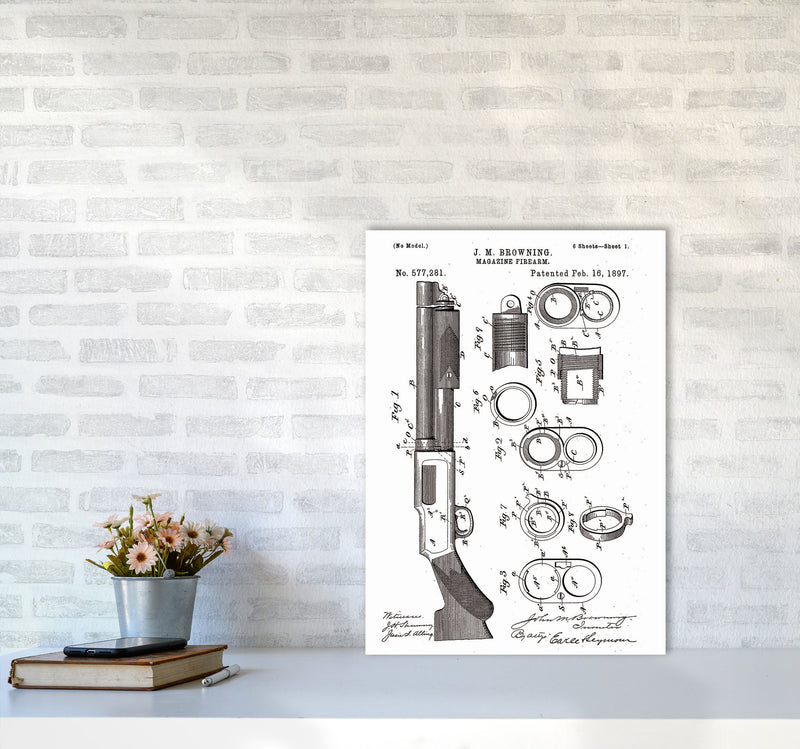 Shotgun Patent Art Print by Jason Stanley A2 Black Frame