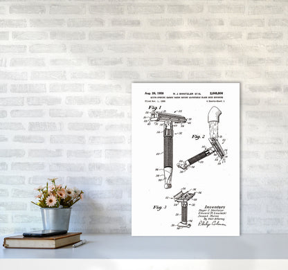 Razor Patent 2 Art Print by Jason Stanley A2 Black Frame