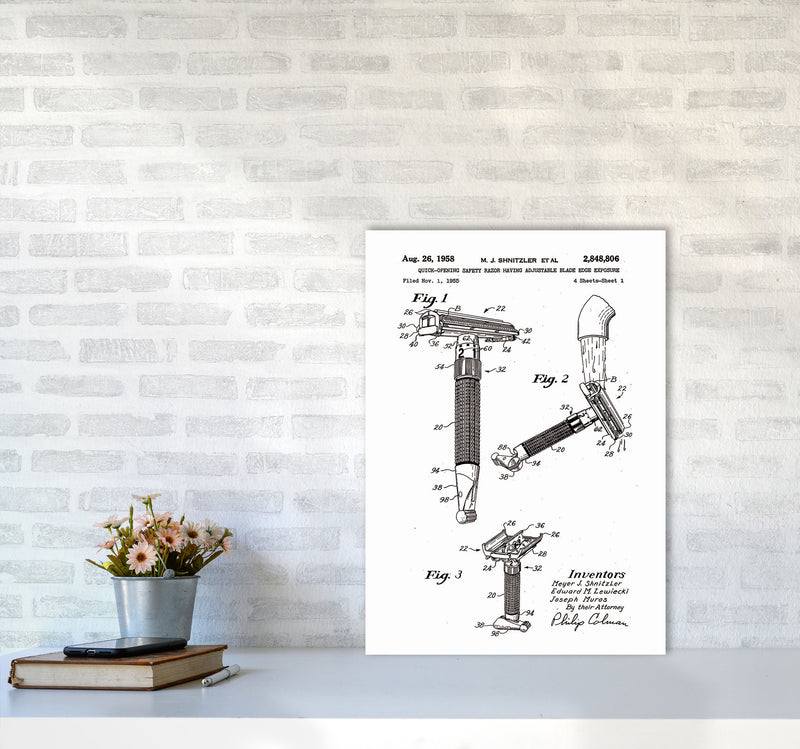 Razor Patent 2 Art Print by Jason Stanley A2 Black Frame