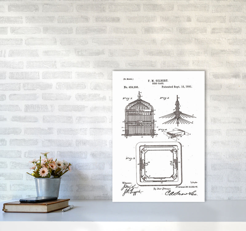 Bird Cage Patent Art Print by Jason Stanley A2 Black Frame