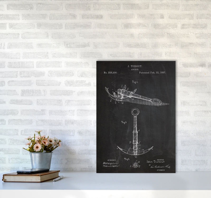 Anchor Patent Art Print by Jason Stanley A2 Black Frame