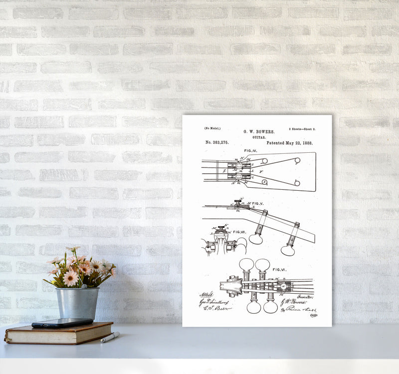 Guitar Patent Art Print by Jason Stanley A2 Black Frame