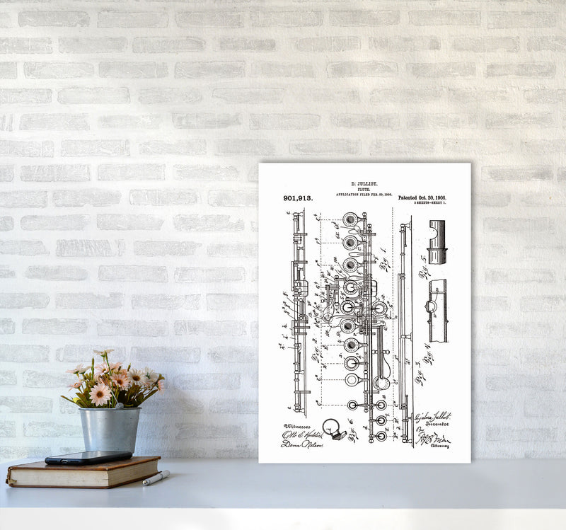 Flute Patent Art Print by Jason Stanley A2 Black Frame