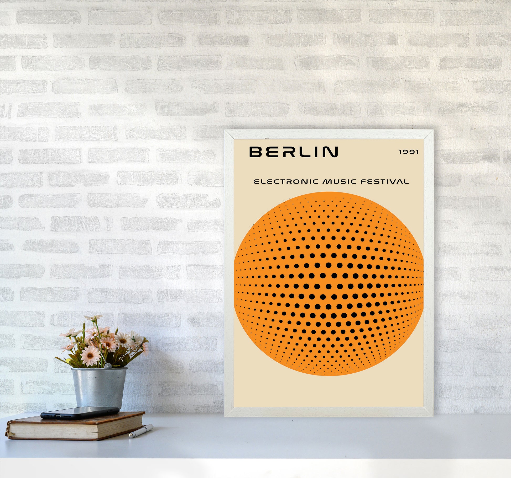 Berlin Electronic Music Festival Art Print by Jason Stanley A2 Oak Frame