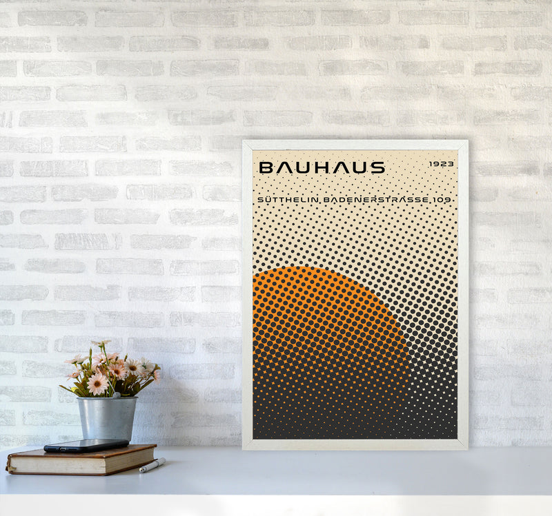 Bauhaus Geometric Yellow Vibe Art Print by Jason Stanley A2 Oak Frame