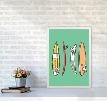 Vintage Surfboard Collection Art Print by Jason Stanley A2 Oak Frame