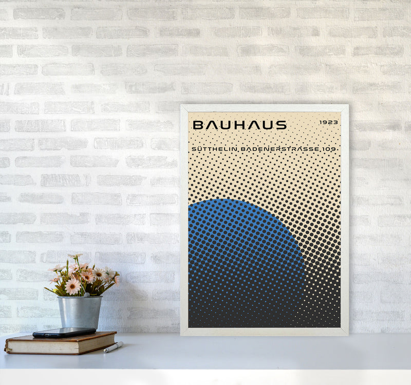 Bauhaus Geometric Blue Vibe Art Print by Jason Stanley A2 Oak Frame