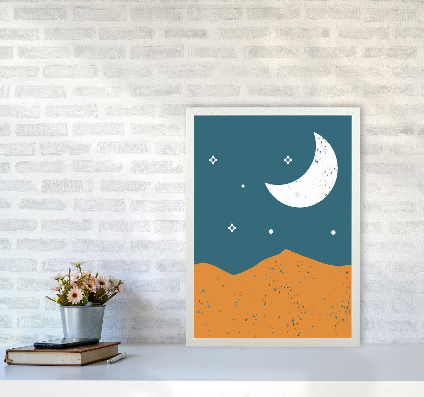 Moonrise Over The Mountain Art Print by Jason Stanley A2 Oak Frame