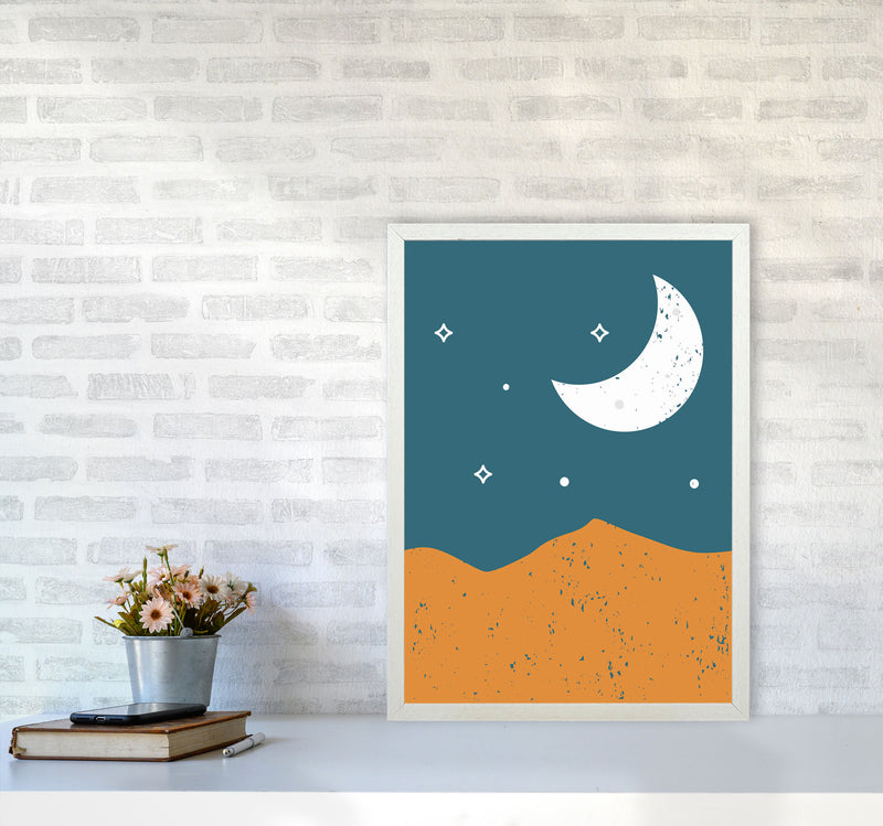 Moonrise Over The Mountain Art Print by Jason Stanley A2 Oak Frame