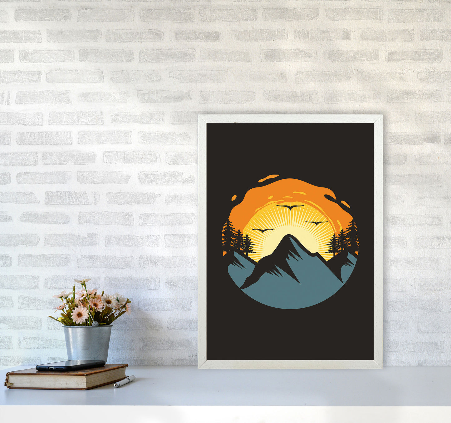 Sensets Are For The Birds Art Print by Jason Stanley A2 Oak Frame