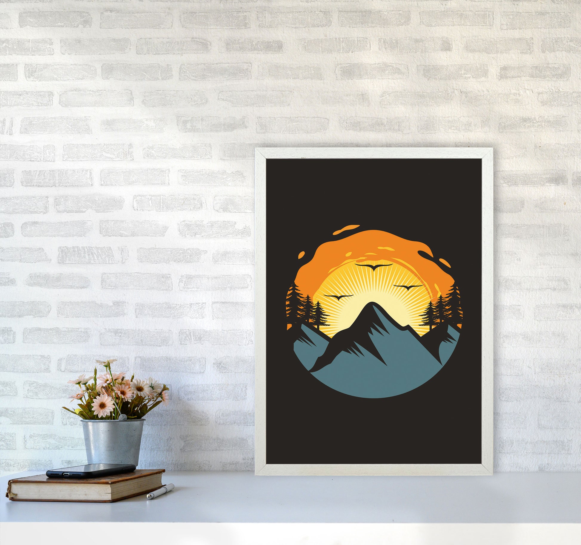 Sensets Are For The Birds Art Print by Jason Stanley A2 Oak Frame