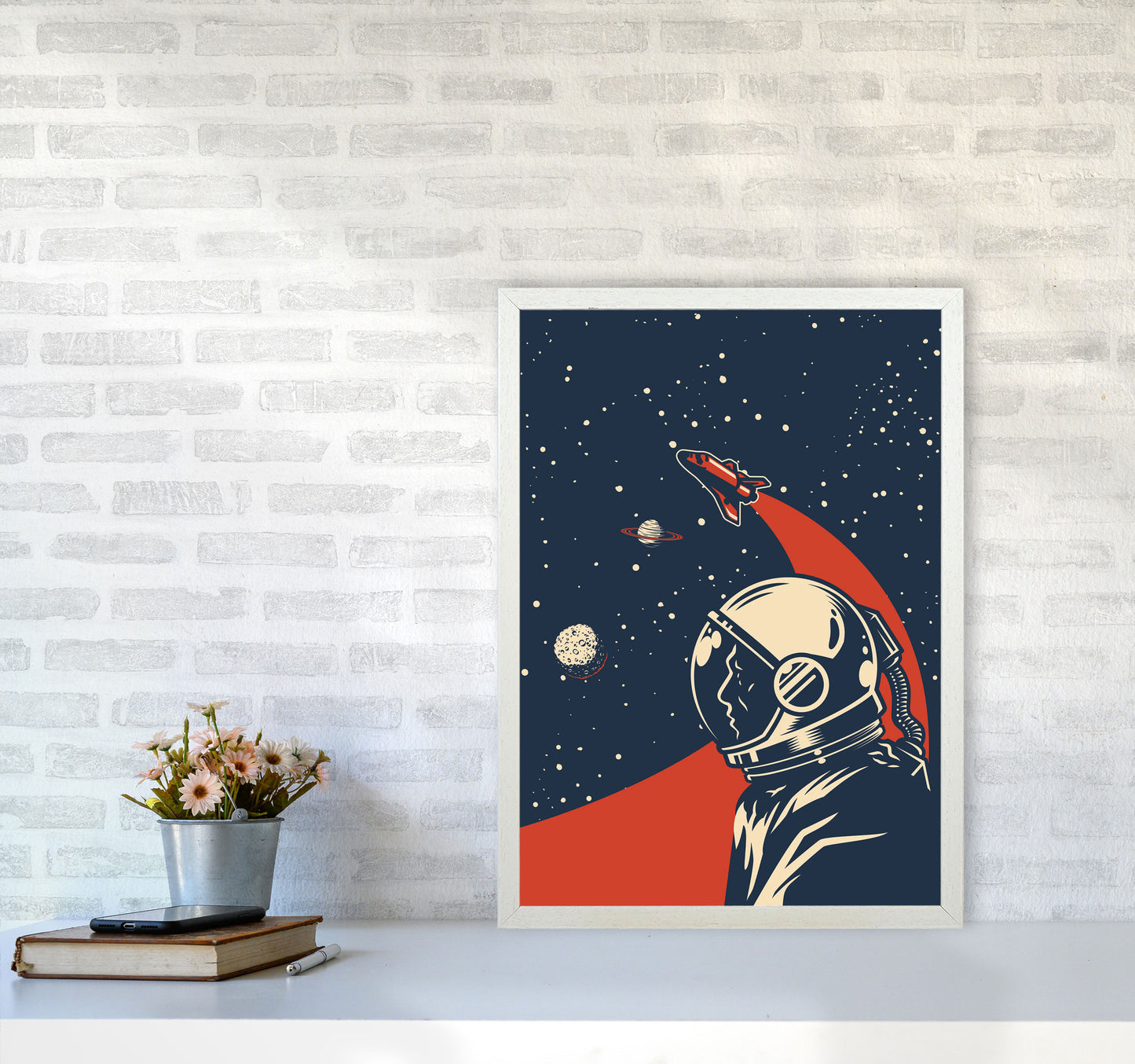 Outer Space Series - #13 Art Print by Jason Stanley A2 Oak Frame