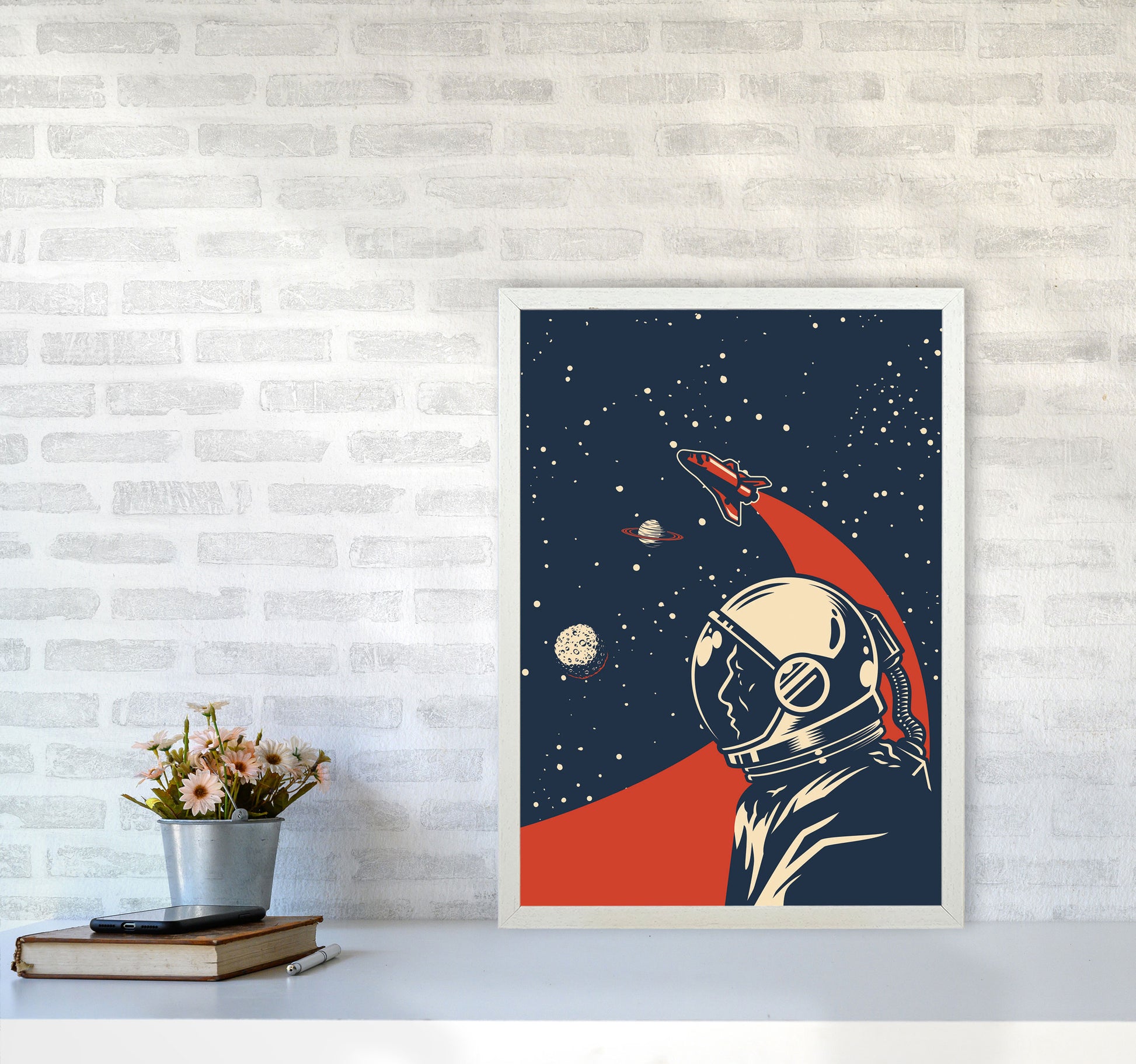 Outer Space Series - #13 Art Print by Jason Stanley A2 Oak Frame