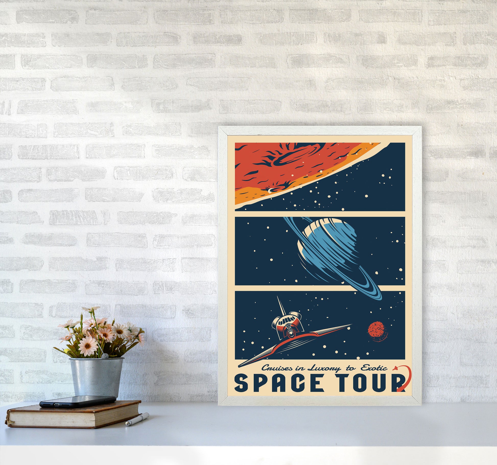 Outer Space Series - #18 Art Print by Jason Stanley A2 Oak Frame