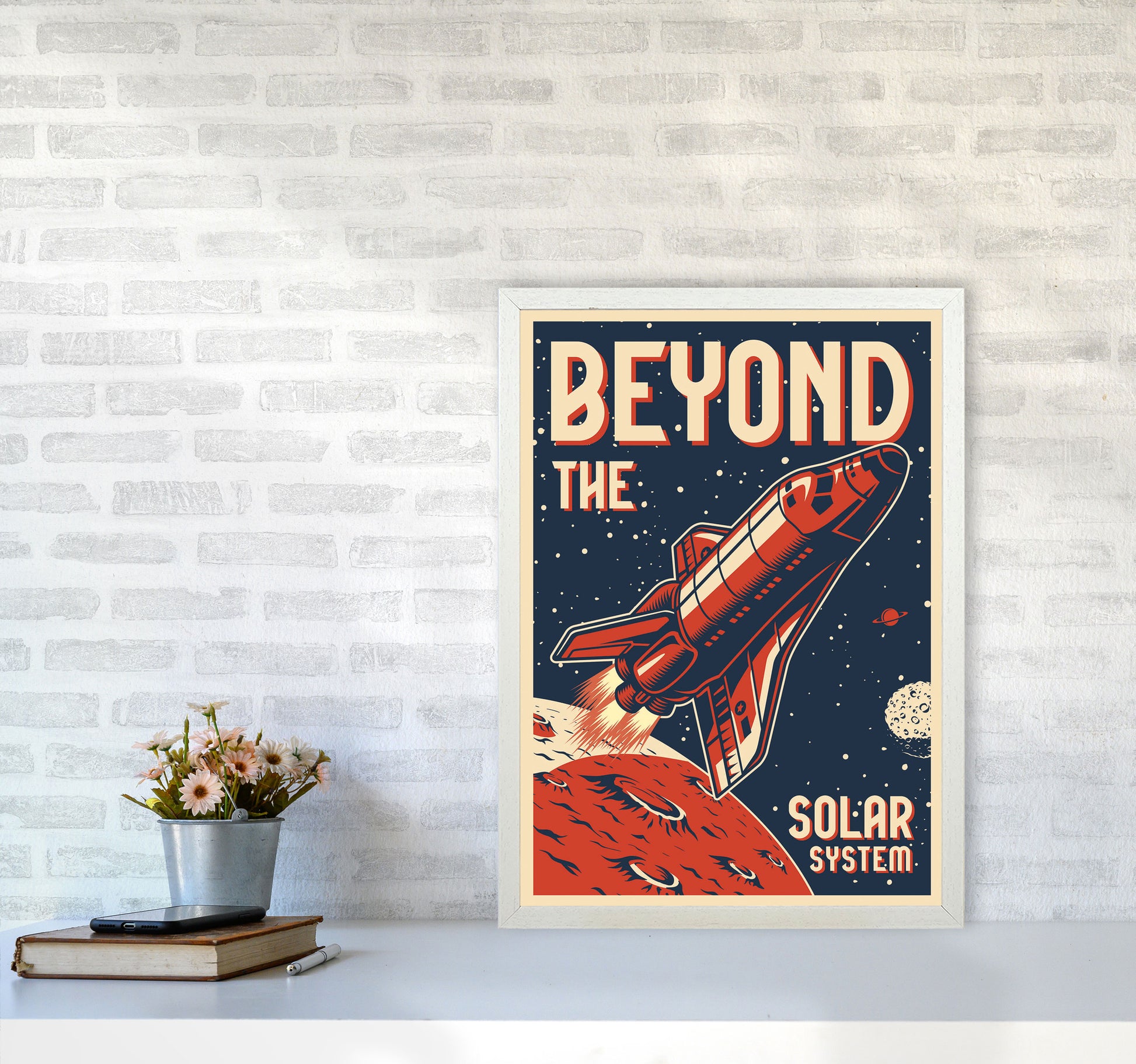 Outer Space Series - #14 Art Print by Jason Stanley A2 Oak Frame