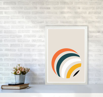 Retro Geometric Circle 1 Art Print by Jason Stanley A2 Oak Frame