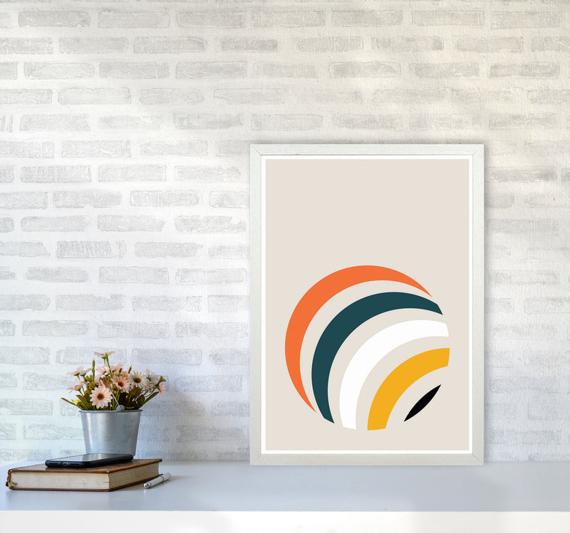 Retro Geometric Circle 1 Art Print by Jason Stanley A2 Oak Frame