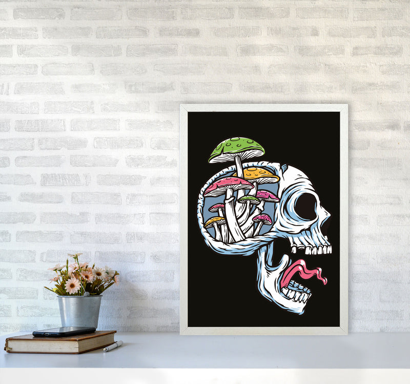 Head Full Of Mushrooms Art Print by Jason Stanley A2 Oak Frame