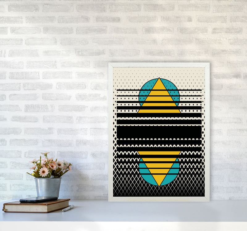 Geometric Suns Pattern Art Print by Jason Stanley A2 Oak Frame