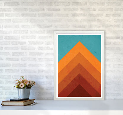 Orange Peak Mountain Art Print by Jason Stanley A2 Oak Frame