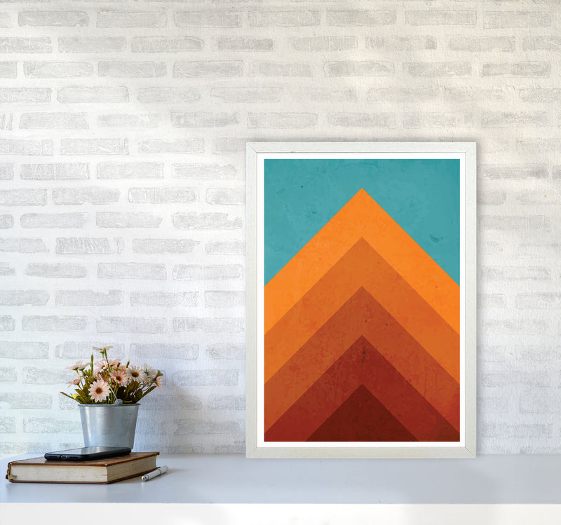 Orange Peak Mountain Art Print by Jason Stanley A2 Oak Frame