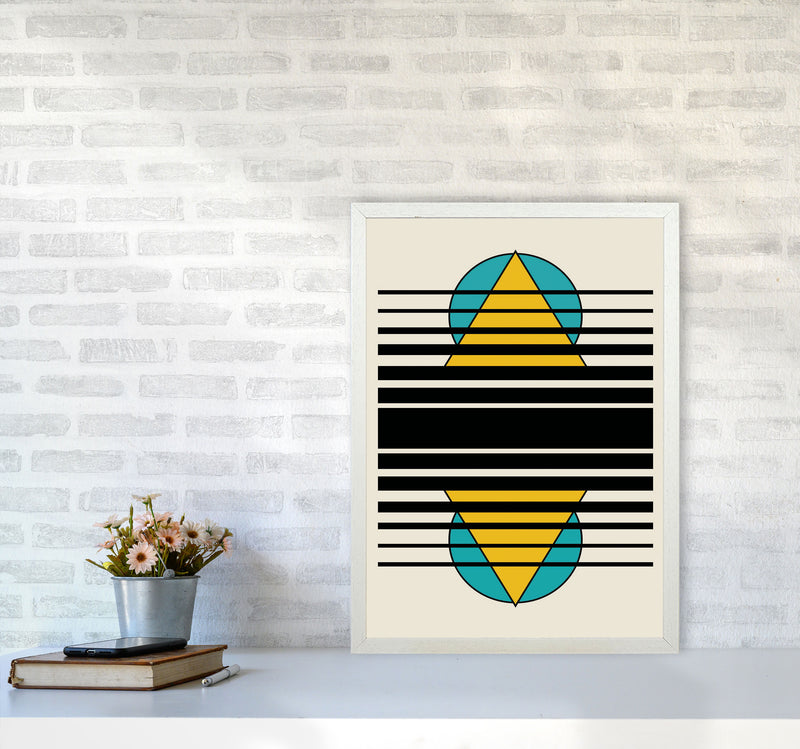 Geometric Suns. IIII Art Print by Jason Stanley A2 Oak Frame
