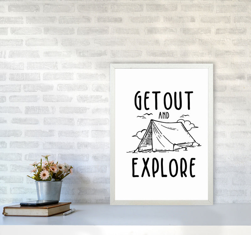 Get Out And Explore Art Print by Jason Stanley A2 Oak Frame