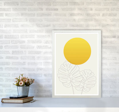 Botanical Yellow 1 Art Print by Jason Stanley A2 Oak Frame
