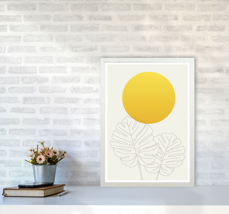Botanical Yellow 1 Art Print by Jason Stanley A2 Oak Frame