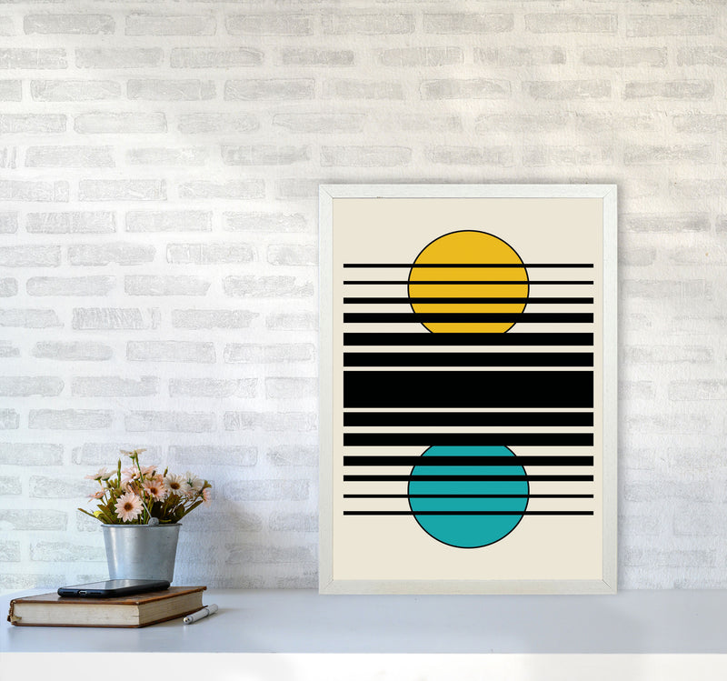 Geometric Suns III Art Print by Jason Stanley A2 Oak Frame