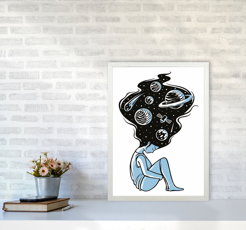 Head In The Clouds Art Print by Jason Stanley A2 Oak Frame