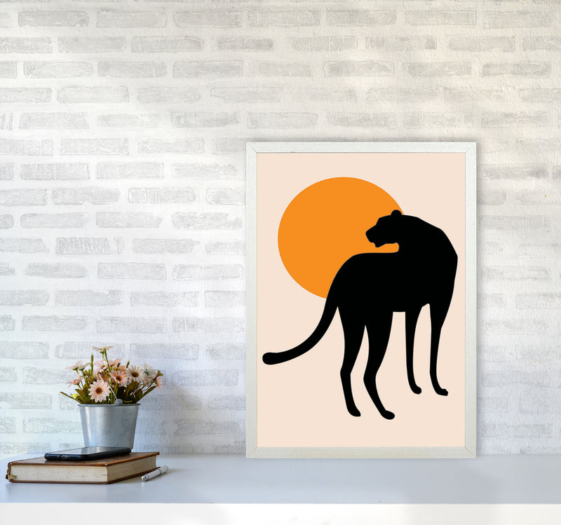 Leopard Sun Poster Art Print by Jason Stanley A2 Oak Frame
