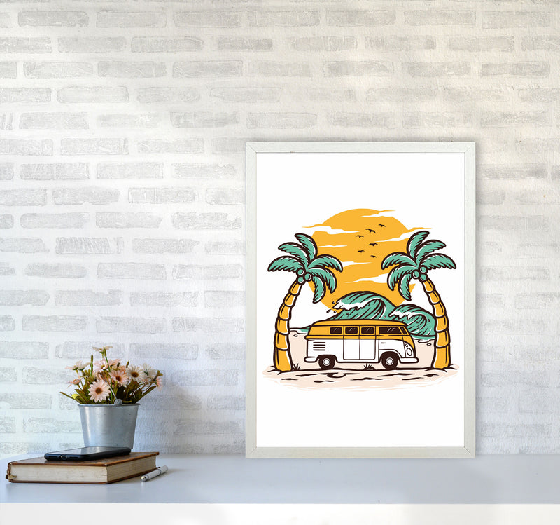 Between Two Palms Art Print by Jason Stanley A2 Oak Frame