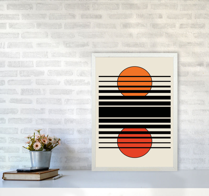 Geometric Suns II Art Print by Jason Stanley A2 Oak Frame
