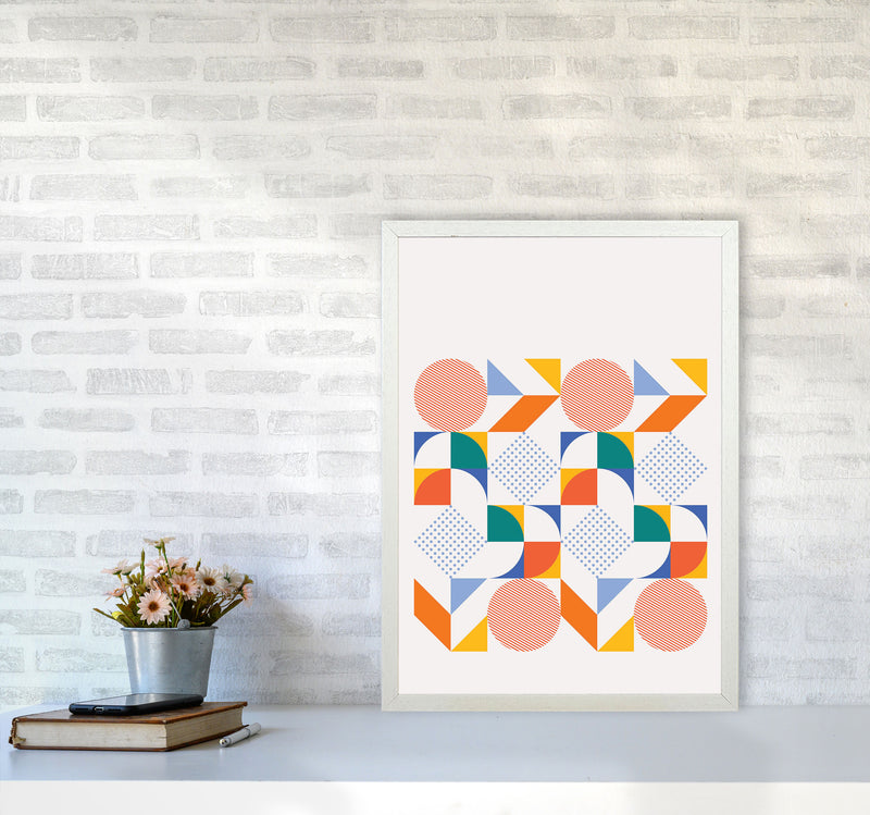 Retro Geometric 3 Art Print by Jason Stanley A2 Oak Frame