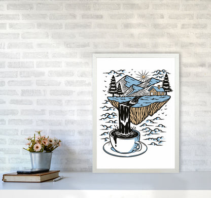 The River Flows Art Print by Jason Stanley A2 Oak Frame