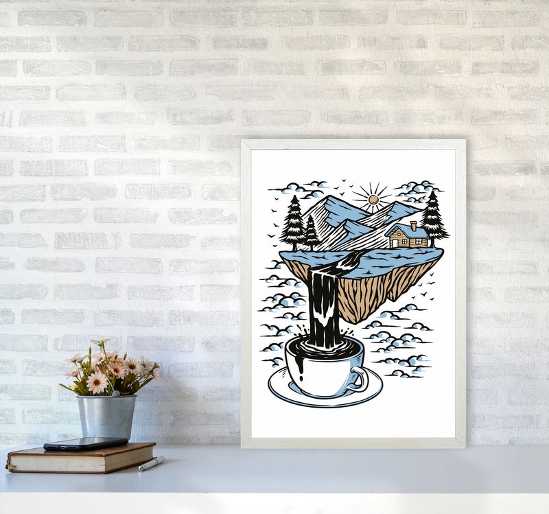 The River Flows Art Print by Jason Stanley A2 Oak Frame