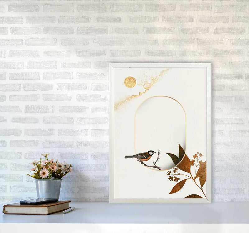 Bird On A Branch Art Print by Jason Stanley A2 Oak Frame