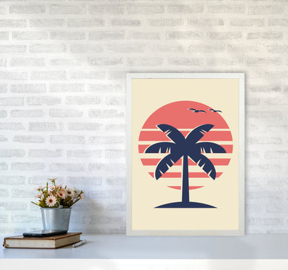 Palm Tree Vibes Art Print by Jason Stanley A2 Oak Frame