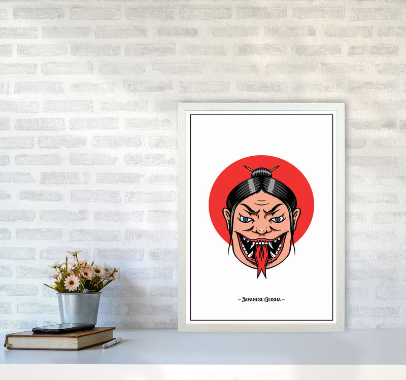 Japanese Geisha Art Print by Jason Stanley A2 Oak Frame