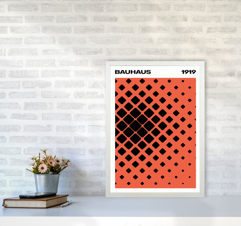 Bauhaus 1919 Red Art Print by Jason Stanley A2 Oak Frame