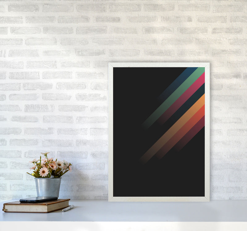 Faded Stripes 2 Art Print by Jason Stanley A2 Oak Frame
