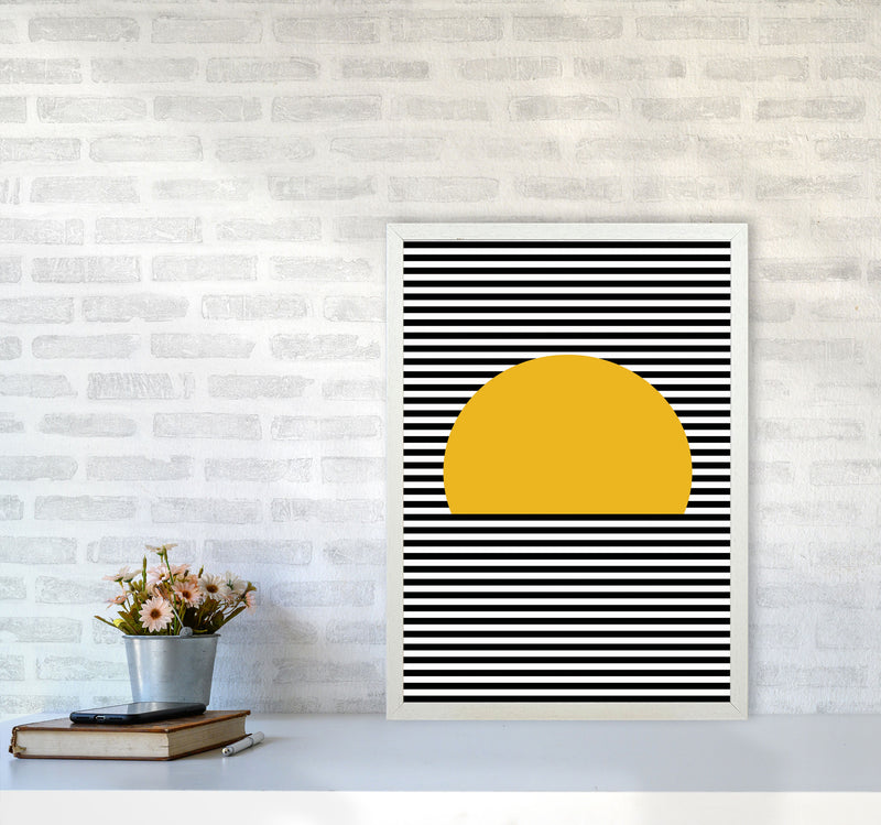 Sunset Line Art Art Print by Jason Stanley A2 Oak Frame