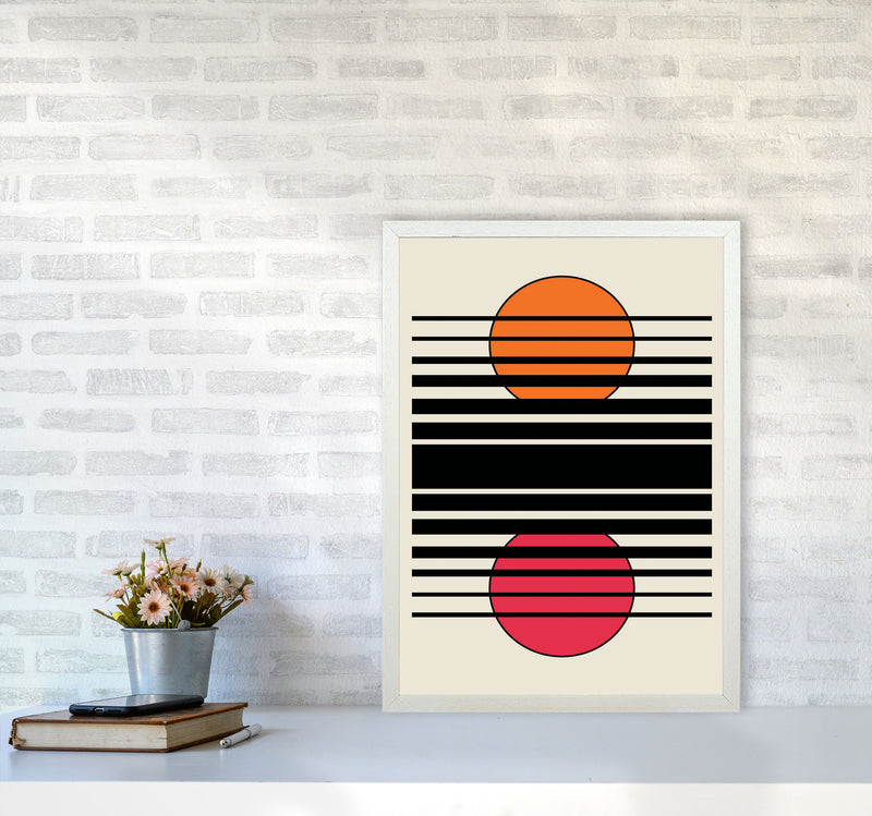 Geometric Suns Art Print by Jason Stanley A2 Oak Frame