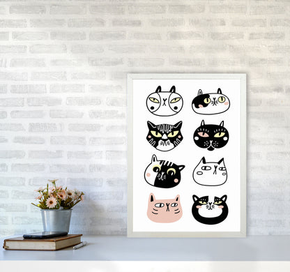 Crazy Cat Lady Art Print by Jason Stanley A2 Oak Frame
