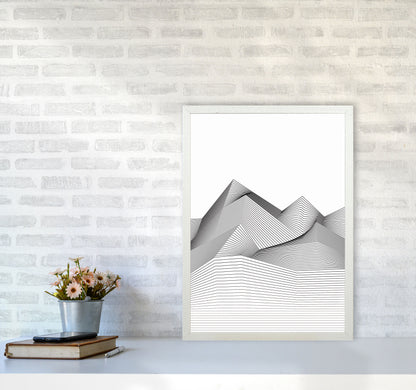 Line Mountains Art Print by Jason Stanley A2 Oak Frame
