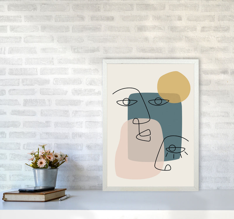Abstract Faces Art Print by Jason Stanley A2 Oak Frame
